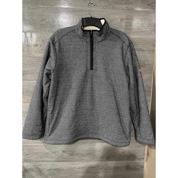 Orvis 1/4 Zip Pullover Sherpa Lined Men's Gray Black Grey Sweater - Size XL - Picture 1 of 7
